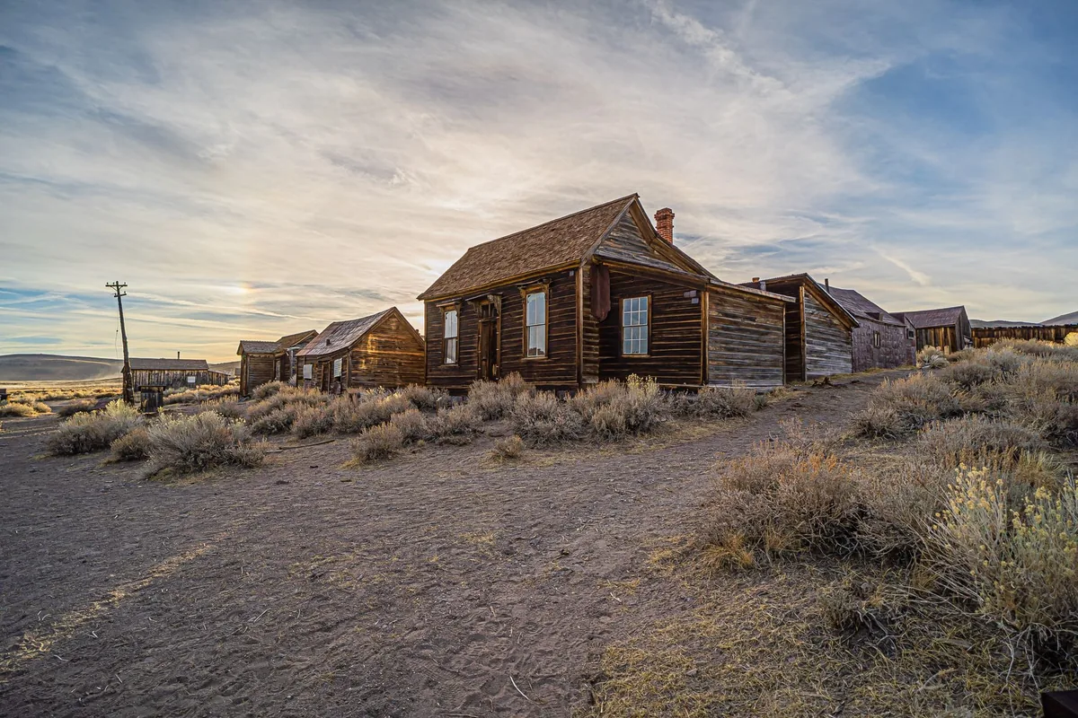Explore the Bodie ghost town in California during a sunset