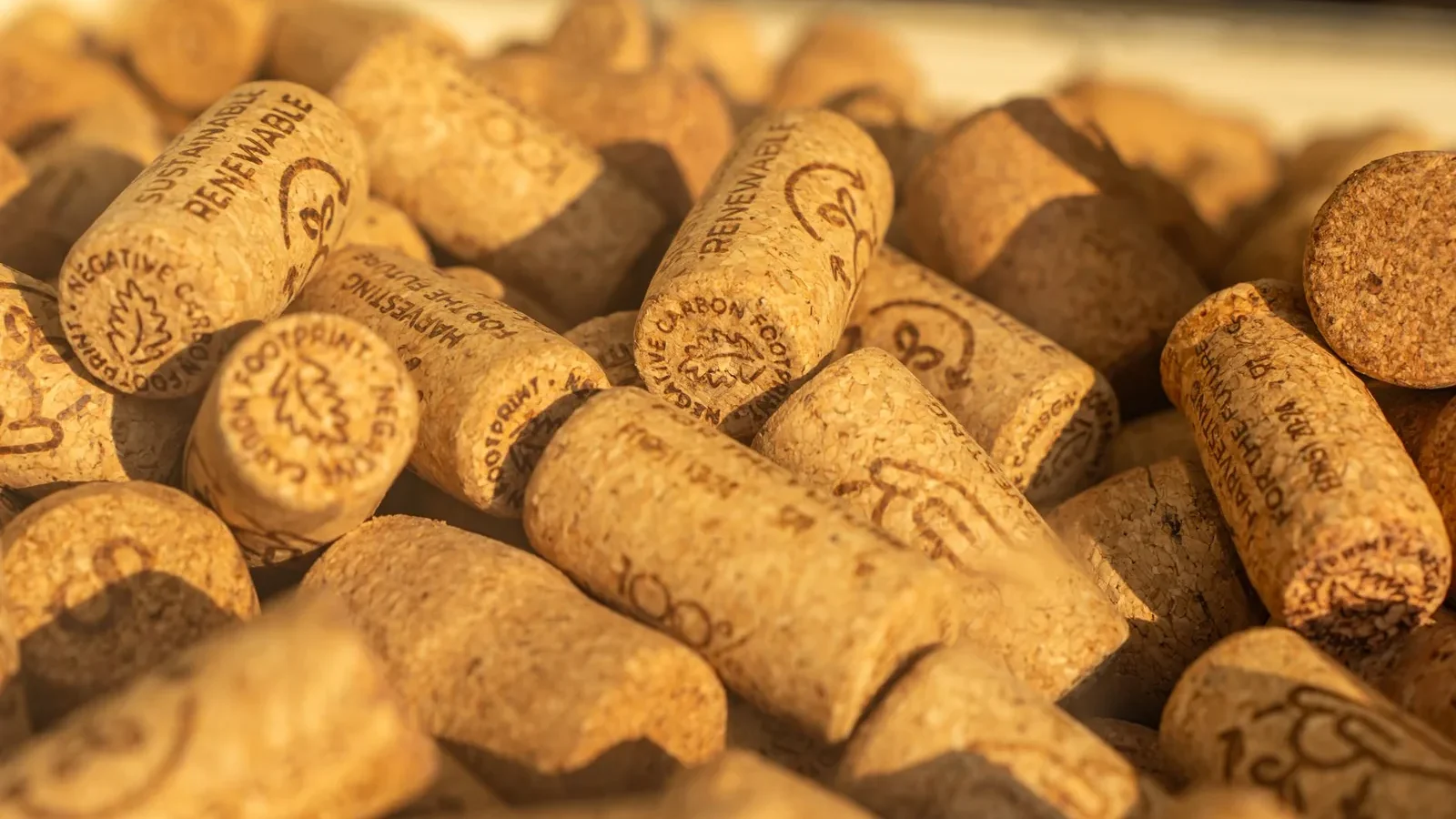 Renewable wine corks emphasizing sustainability and eco-friendly materials