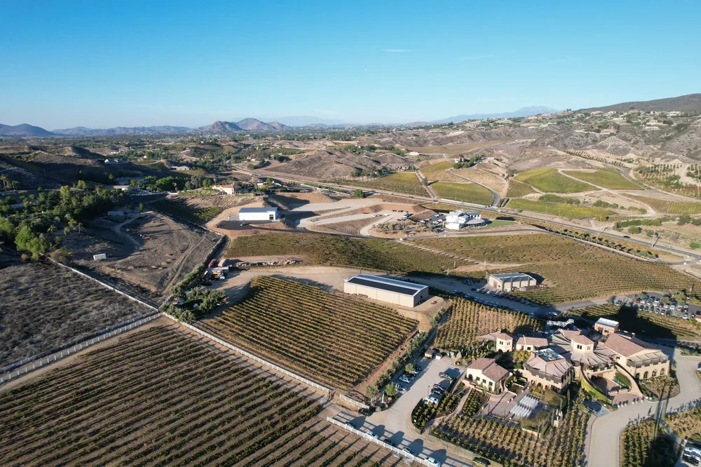 Vineyards and countryside in Temecula, California, USA, captured with a modern drone